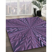 Patterned Plum Purple Rug, pat840blu