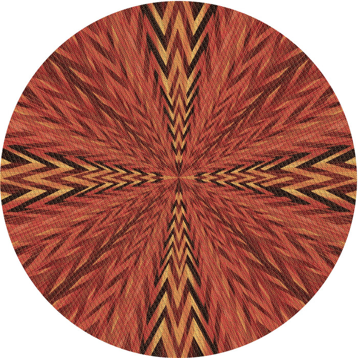 Square Patterned Orange Red Orange Rug, pat840brn
