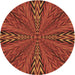 Square Patterned Orange Red Orange Rug, pat840brn