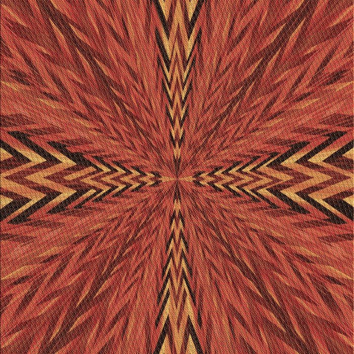 Patterned Orange Red Orange Rug, pat840brn