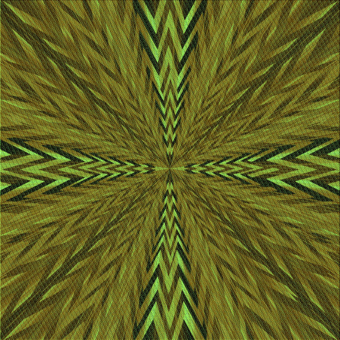 Round Patterned Bakers Brown Rug, pat840grn