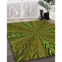 Patterned Bakers Brown Rug, pat840grn