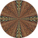 Square Patterned Dark Gold Brown Rug, pat840lblu