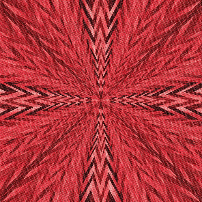 Round Patterned Red Rug, pat840rd