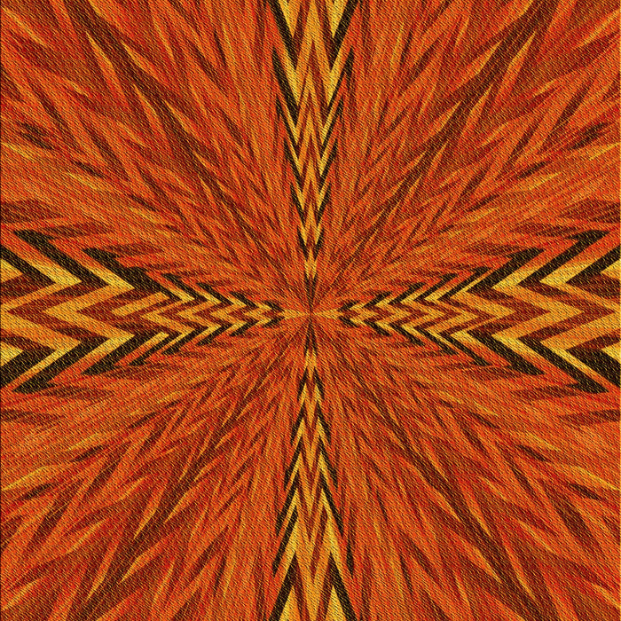Patterned Orange Red Orange Rug, pat840yw