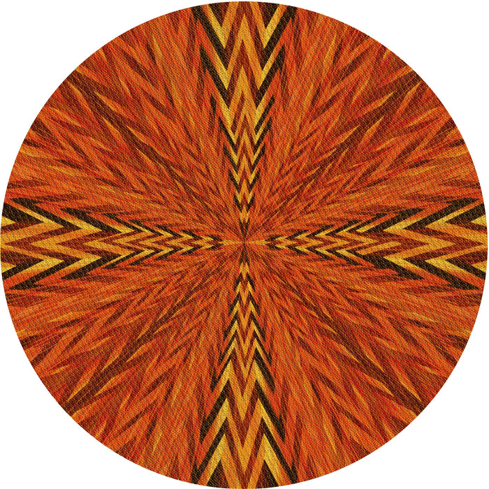Square Machine Washable Transitional Orange Red Orange Rug in a Living Room, wshpat840yw