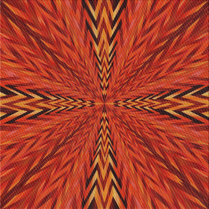 Sideview of Machine Washable Transitional Orange Red Rug, wshpat840