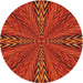 Sideview of Patterned Orange Red Novelty Rug, pat840