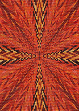 Patterned Orange Red Novelty Rug, pat840