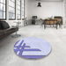 Round Patterned Lavender Blue Rug in a Office, pat841blu