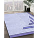 Patterned Lavender Blue Rug in Family Room, pat841blu