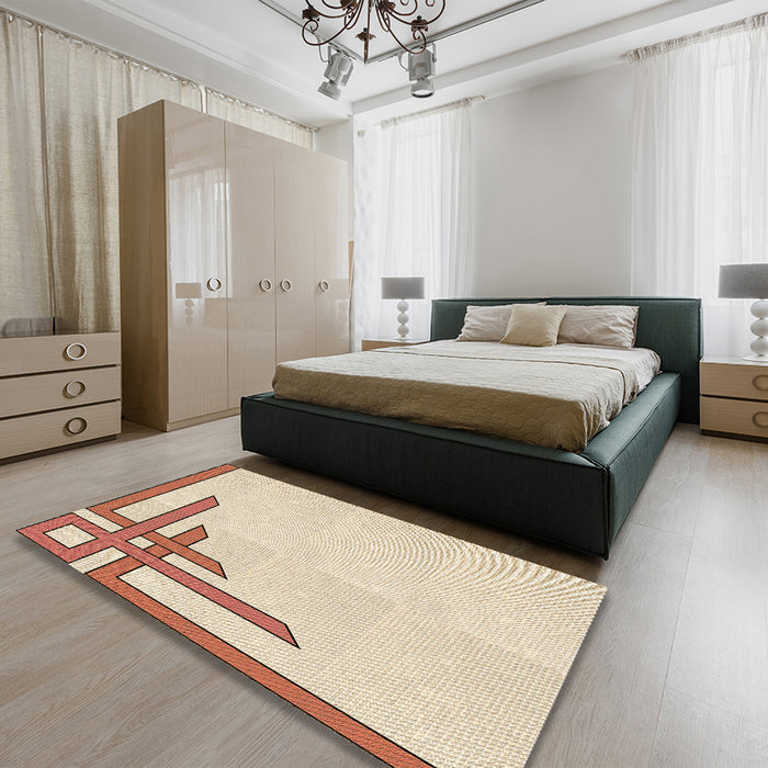 Patterned Peru Brown Rug in a Bedroom, pat841brn