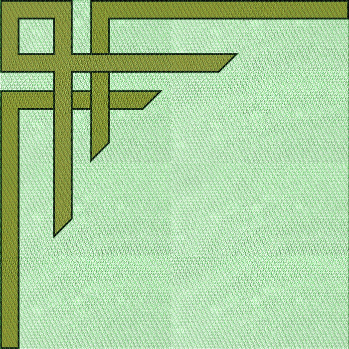 Round Machine Washable Transitional Green Rug, wshpat841grn