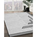 Machine Washable Transitional Platinum Gray Rug in a Family Room, wshpat841gry