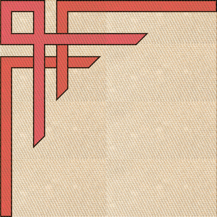 Round Patterned Navajo White Gold Rug, pat841org