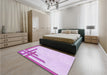 Patterned Purple Rug in a Bedroom, pat841pur
