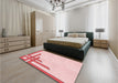 Patterned Light Rose Pink Rug in a Bedroom, pat841rd