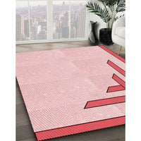 Patterned Light Rose Pink Rug, pat841rd