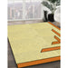 Machine Washable Transitional Sun Yellow Rug in a Family Room, wshpat841yw