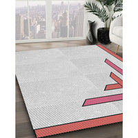 Patterned Off-White Novelty Rug, pat841