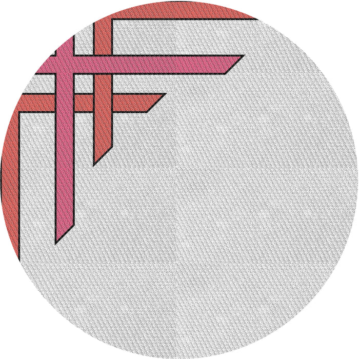 Sideview of Patterned Off-White Novelty Rug, pat841