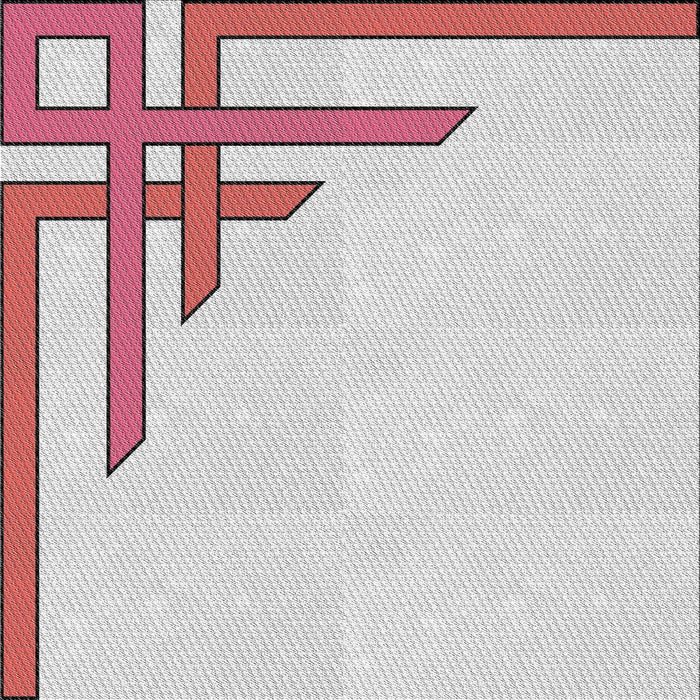 Square Patterned Off-White Novelty Rug, pat841