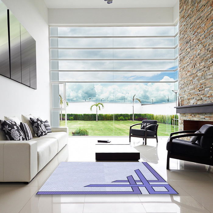 Machine Washable Transitional Lavender Blue Rug in a Kitchen, wshpat842blu