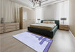 Patterned Lavender Blue Rug in a Bedroom, pat842blu