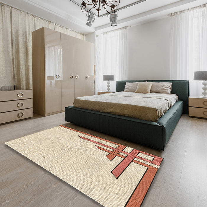 Patterned Peru Brown Rug in a Bedroom, pat842brn