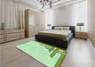 Patterned Green Rug in a Bedroom, pat842grn