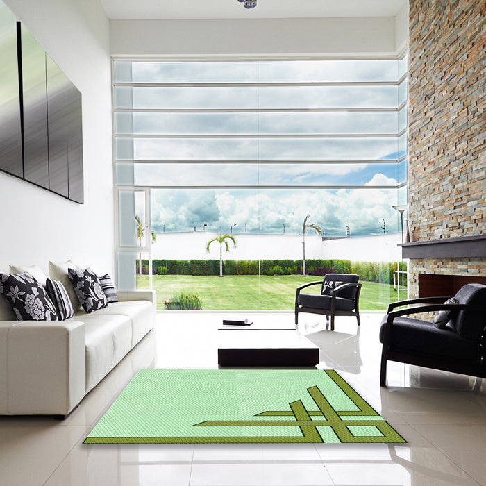 Machine Washable Transitional Green Rug in a Kitchen, wshpat842grn