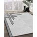 Machine Washable Transitional Platinum Gray Rug in a Family Room, wshpat842gry