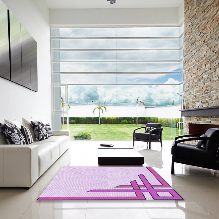 Machine Washable Transitional Purple Rug in a Kitchen, wshpat842pur