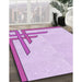 Machine Washable Transitional Purple Rug in a Family Room, wshpat842pur