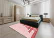 Patterned Light Rose Pink Rug in a Bedroom, pat842rd