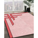 Machine Washable Transitional Light Rose Pink Rug in a Family Room, wshpat842rd