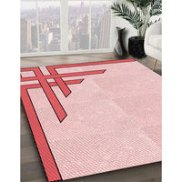 Patterned Light Rose Pink Rug, pat842rd