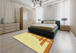 Patterned Sun Yellow Rug in a Bedroom, pat842yw