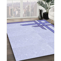Patterned Lavender Blue Rug, pat843blu