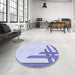 Round Patterned Lavender Blue Rug in a Office, pat843blu