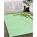 Patterned Green Rug in Family Room, pat843grn