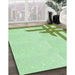 Machine Washable Transitional Green Rug in a Family Room, wshpat843grn