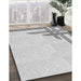 Patterned Platinum Gray Rug in Family Room, pat843gry