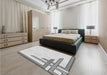 Patterned Platinum Gray Rug in a Bedroom, pat843gry
