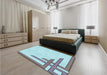 Patterned Koi Blue Rug in a Bedroom, pat843lblu