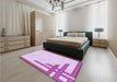 Patterned Purple Rug in a Bedroom, pat843pur