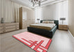 Patterned Light Rose Pink Rug in a Bedroom, pat843rd