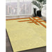Machine Washable Transitional Sun Yellow Rug in a Family Room, wshpat843yw