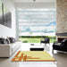 Machine Washable Transitional Sun Yellow Rug in a Kitchen, wshpat843yw