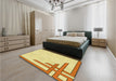 Patterned Sun Yellow Rug in a Bedroom, pat843yw